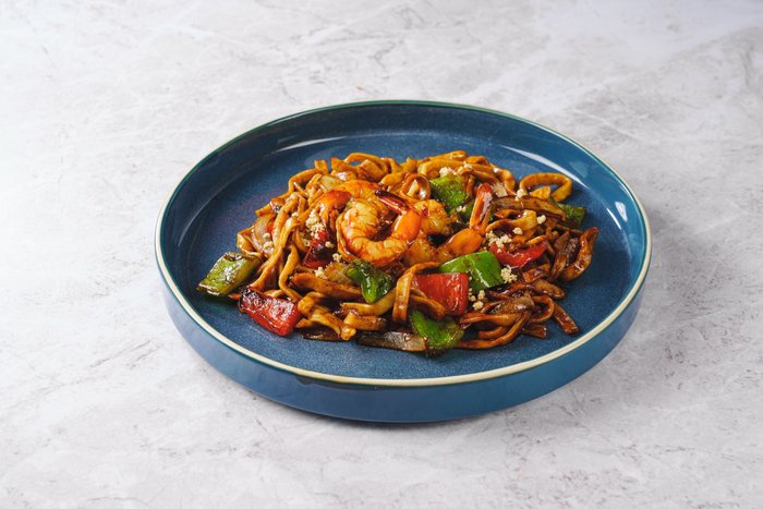 Wok с креветками